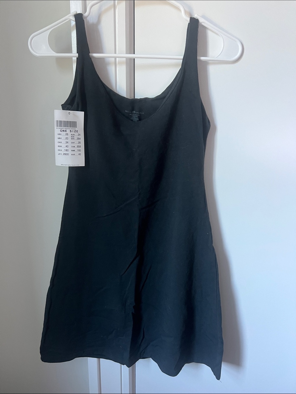 Brandy Melville Black Tank Mini Dress NWT